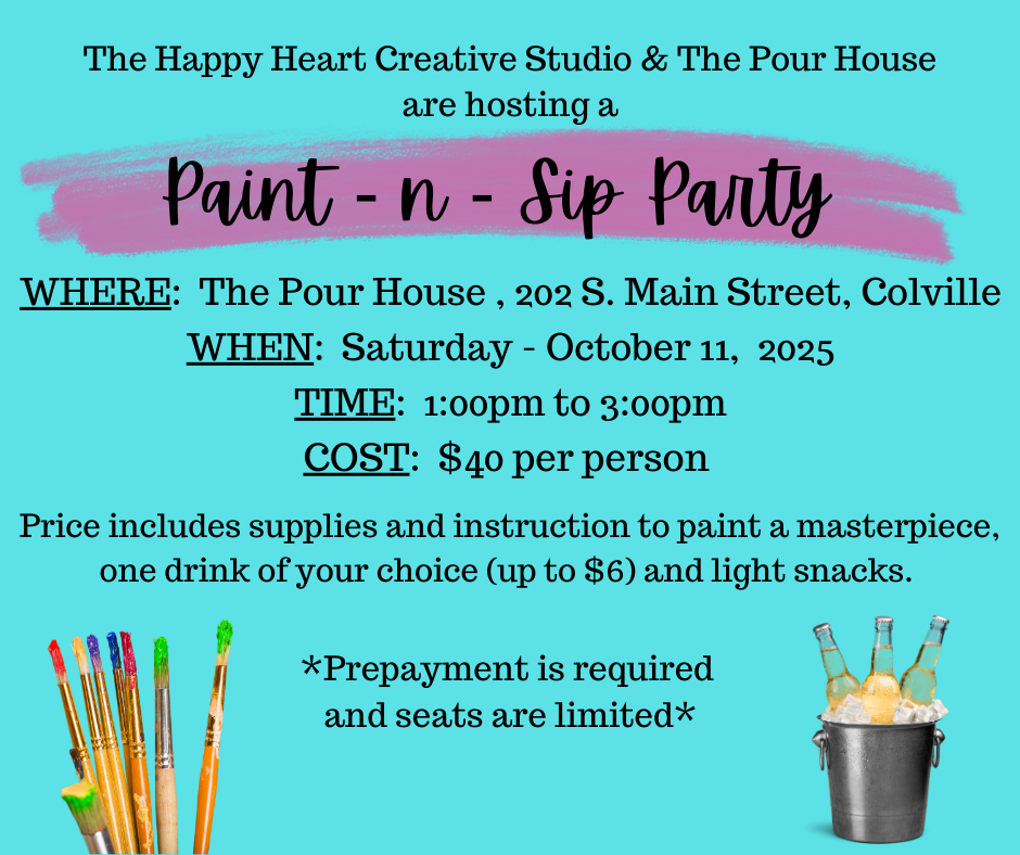 Paint Party at The Colville Pour House - October 11th @ 1pm