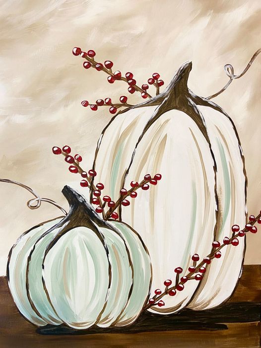 Pumpkins with Holly Berries