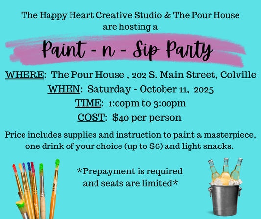 Paint Party at The Colville Pour House - October 11th @ 1pm