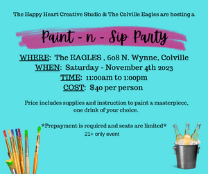 Lamp Post - Paint -n- Sip - November 4th, 2023 at The Colville Eagles, Colville, WA