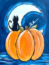 Load image into Gallery viewer, Cat on Pumpkin